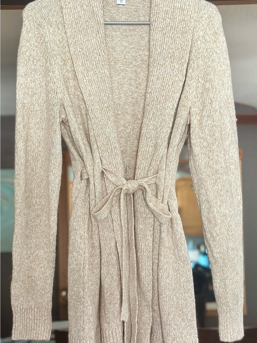 Motherhood Maternity Cream Knit Open-Front Cardigan